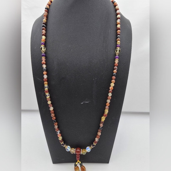 Beaded Earth Tone Necklace - Picture 4 of 11